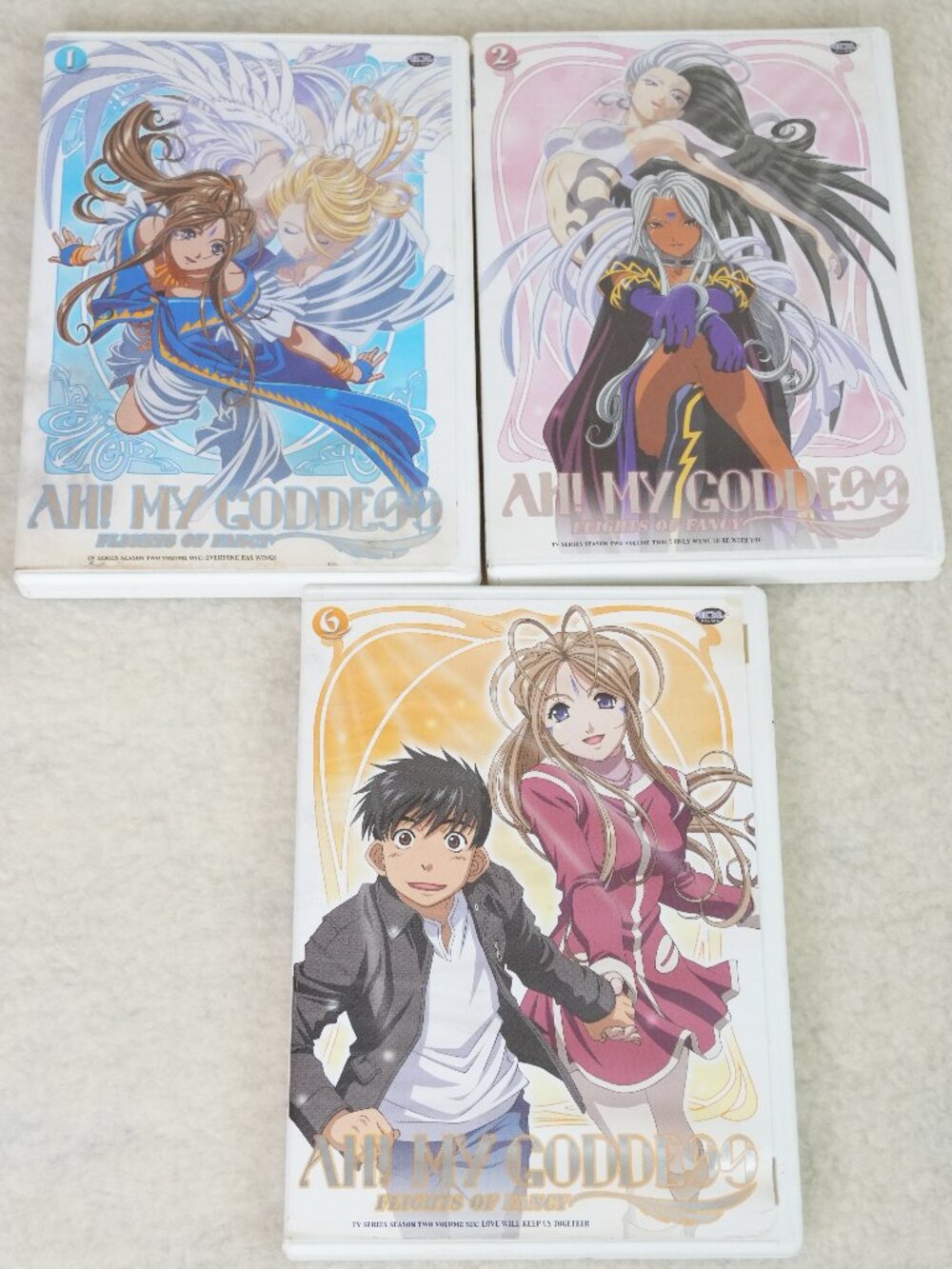 Lot of 3 Ah! My Goddess Flights of Fancy TV Series Anime Season Two Volume 1, 2